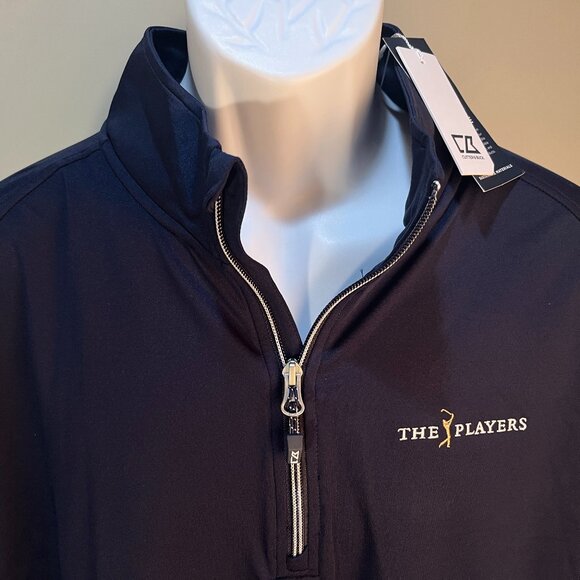 NWT Cutter & Buck Men's blue The Players 1/3 zip pullover Jacket XLT Tall shirt - Picture 1 of 7
